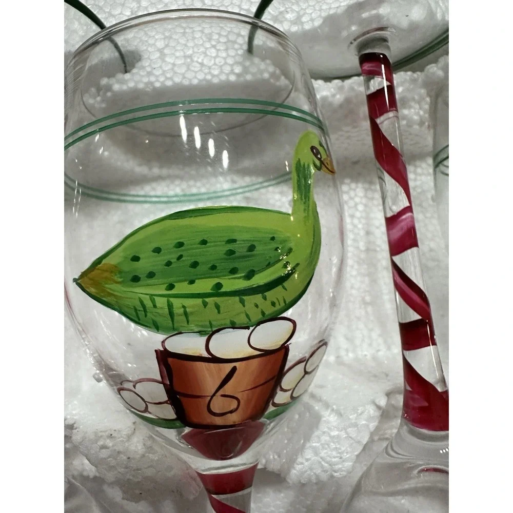 Festive Collection Twelve Days of Christmas Wine Glass Set 11 of 12 Vintage